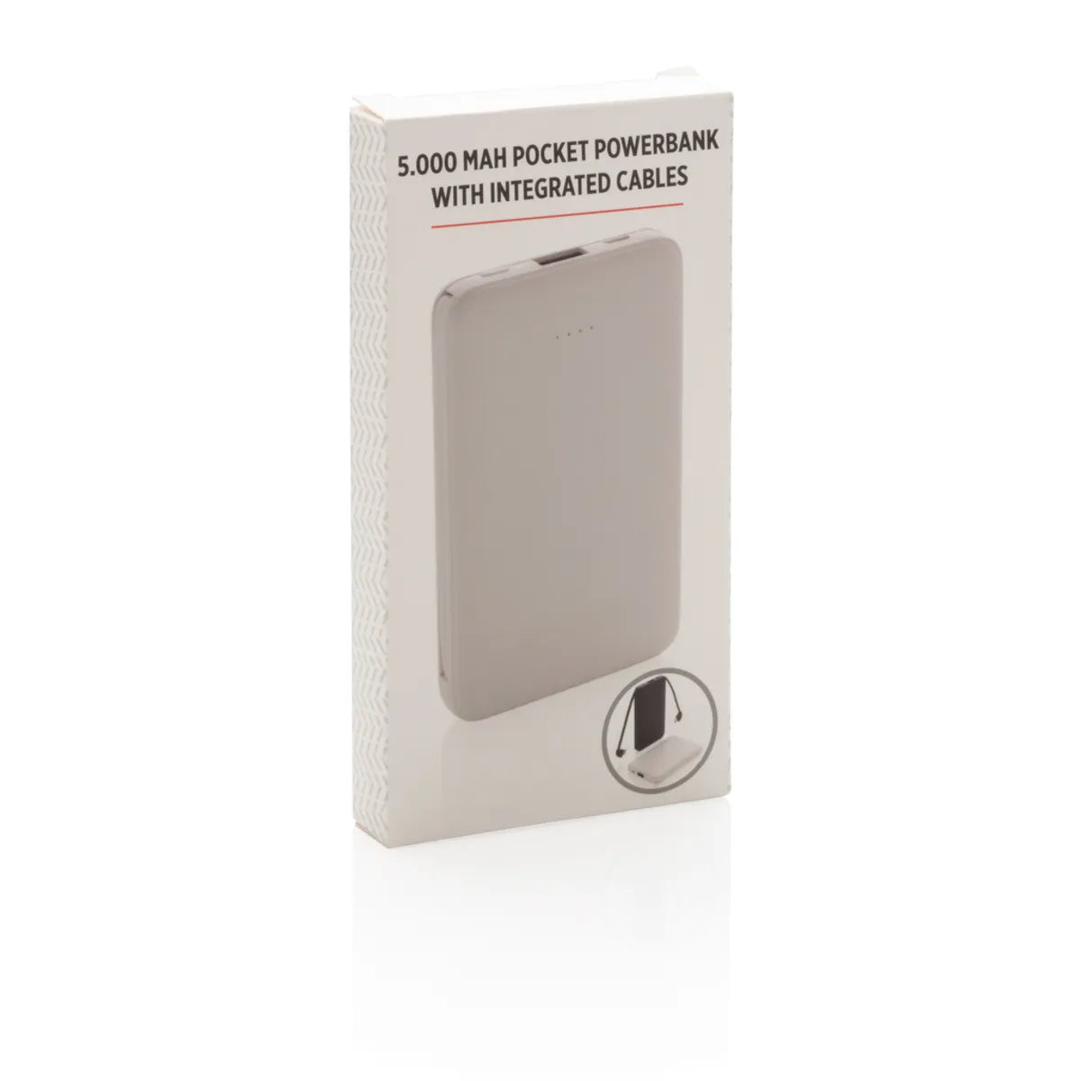 5.000 Mah Pocket Powerbank With Integrated Cables