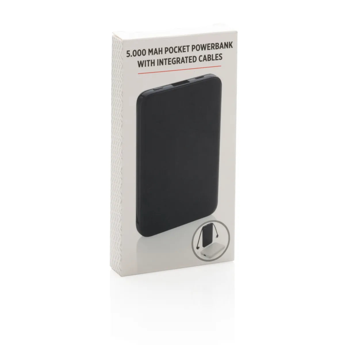 5.000 Mah Pocket Powerbank With Integrated Cables