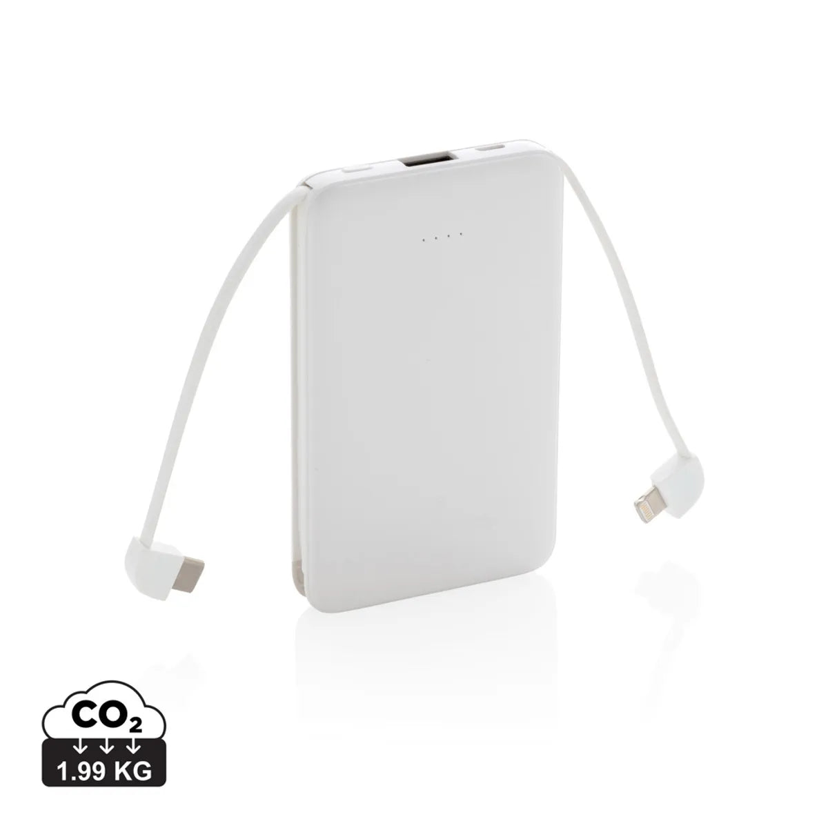 5.000 Mah Pocket Powerbank With Integrated Cables