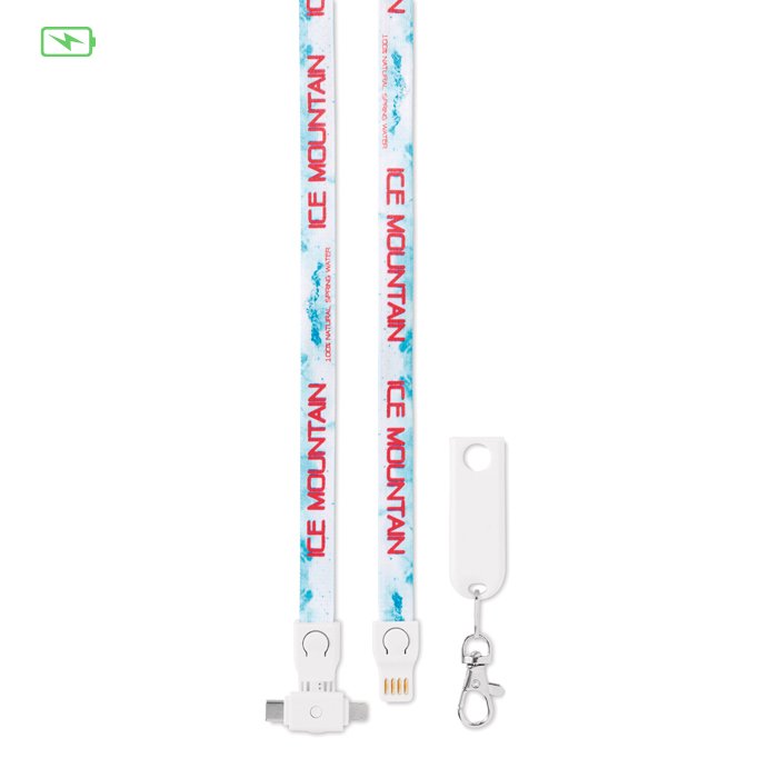 MC1005 - 3-in-1 charging cable sublimation lanyard