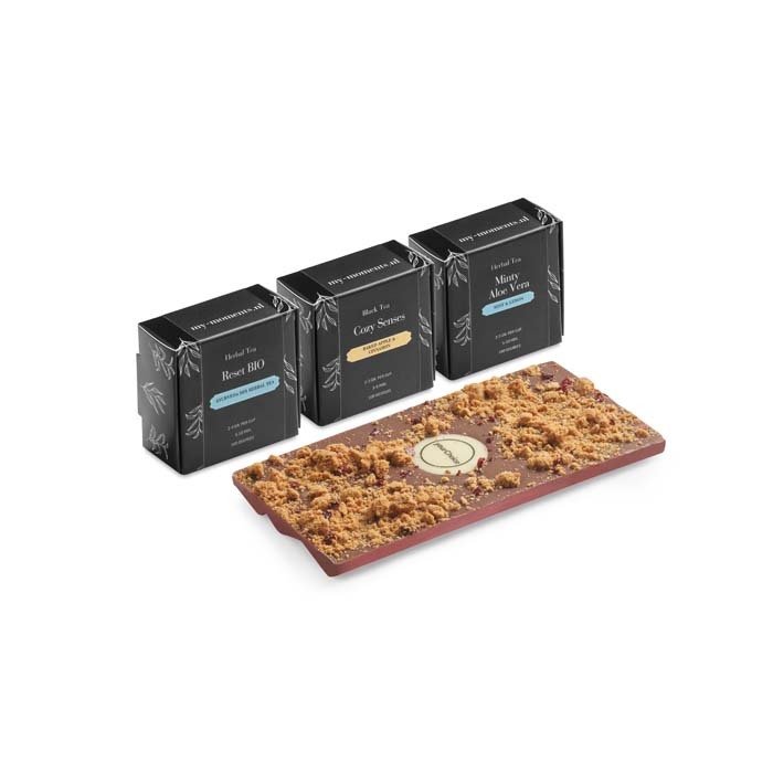 MI4005 - 3 Zen Teas & Belgian Chocolate bar gift box