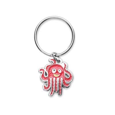 MK2005 - Custom shape plated zinc alloy keychain with soft enamel logo design