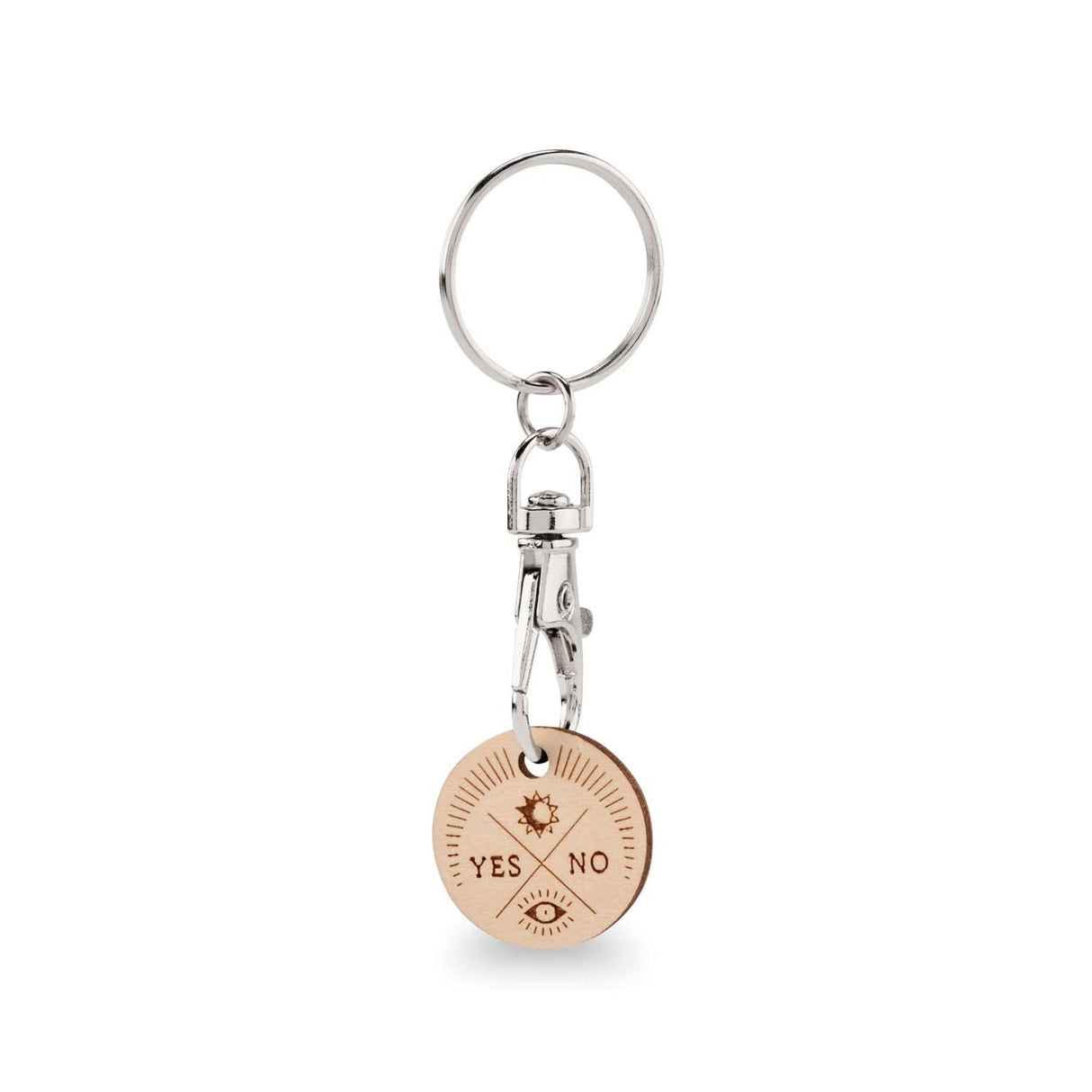 MK4013 - Wooden token keychain with your design printed or engraved