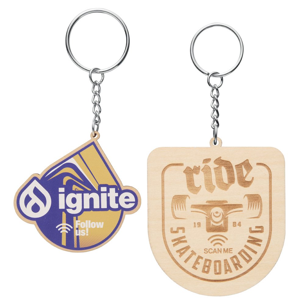 MK5009 - Custom shape wooden NFC keyring