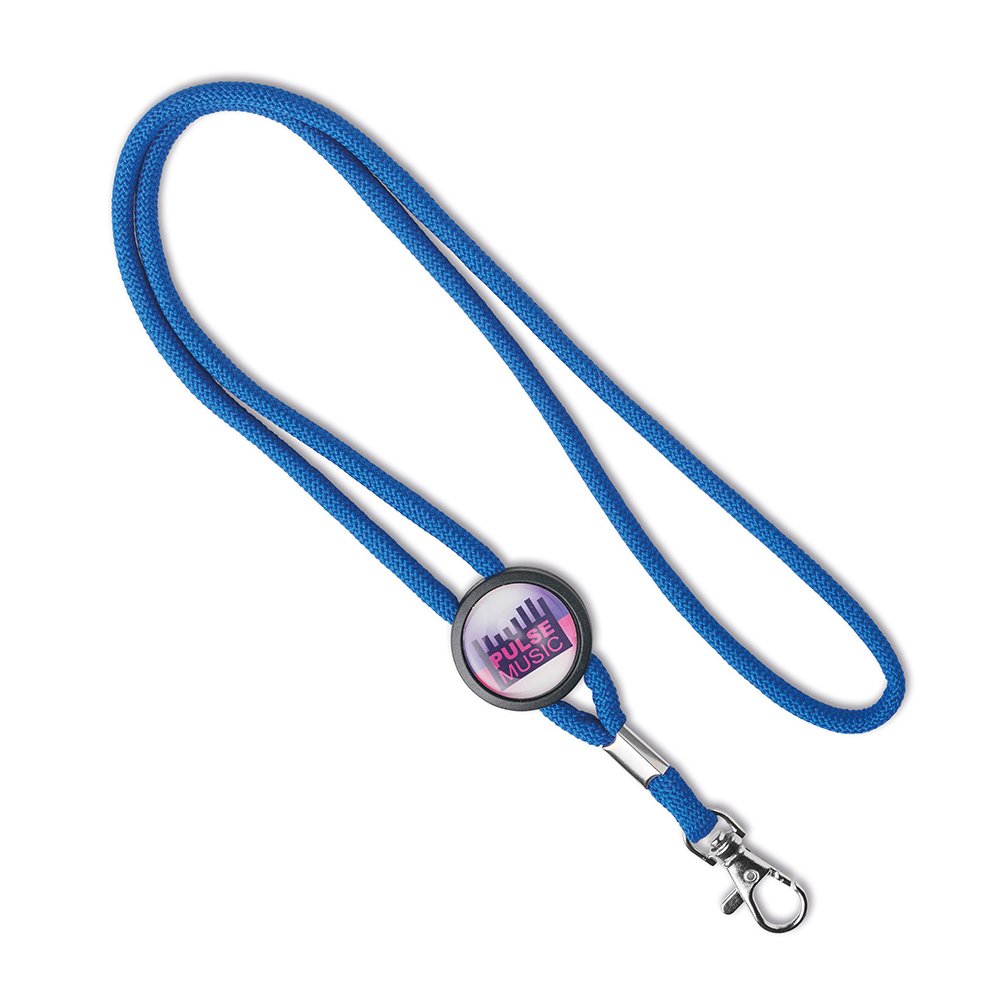 ML1018 - Polyester cord lanyard with domed slider