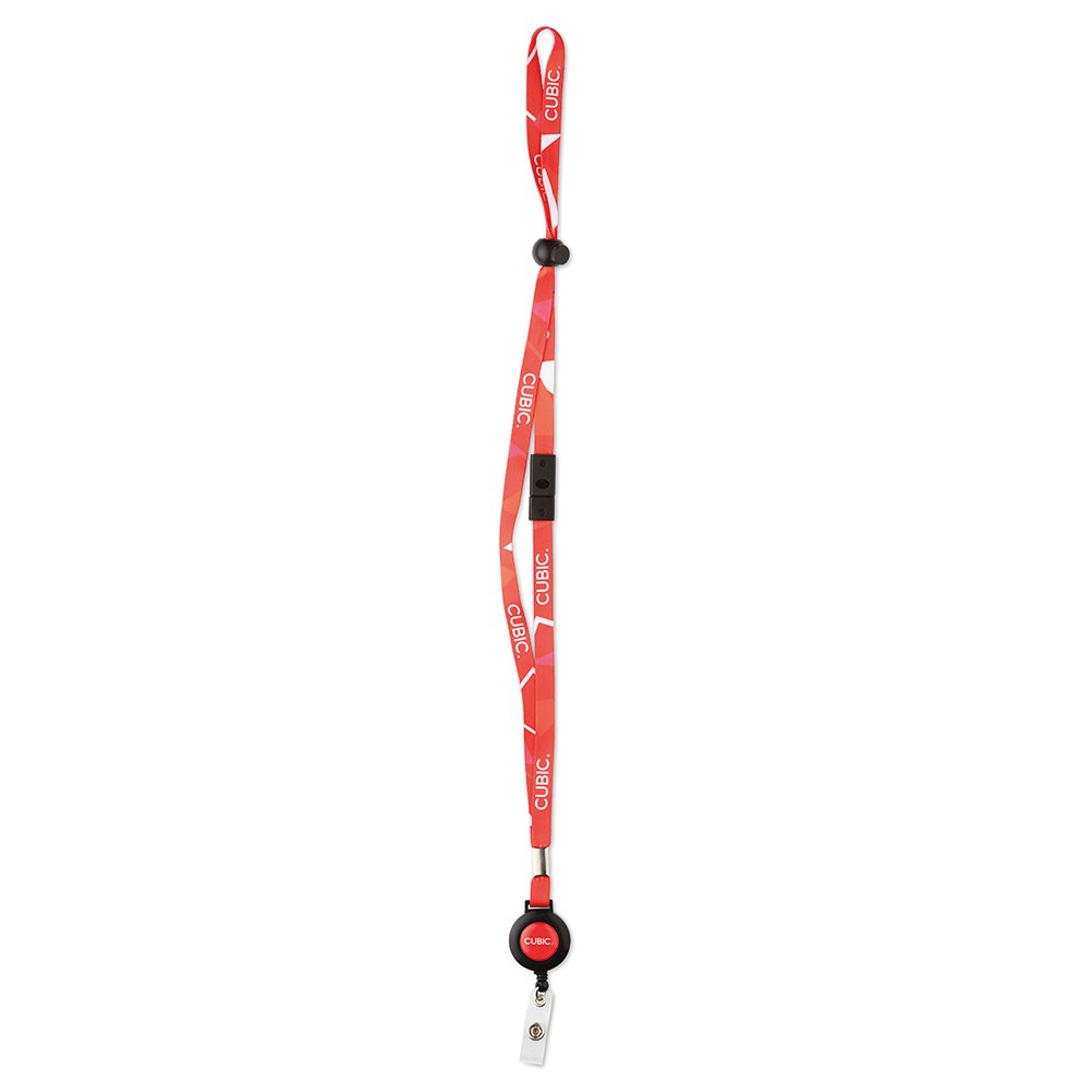 ML1020 - Polyester sublimation lanyard with badge reel