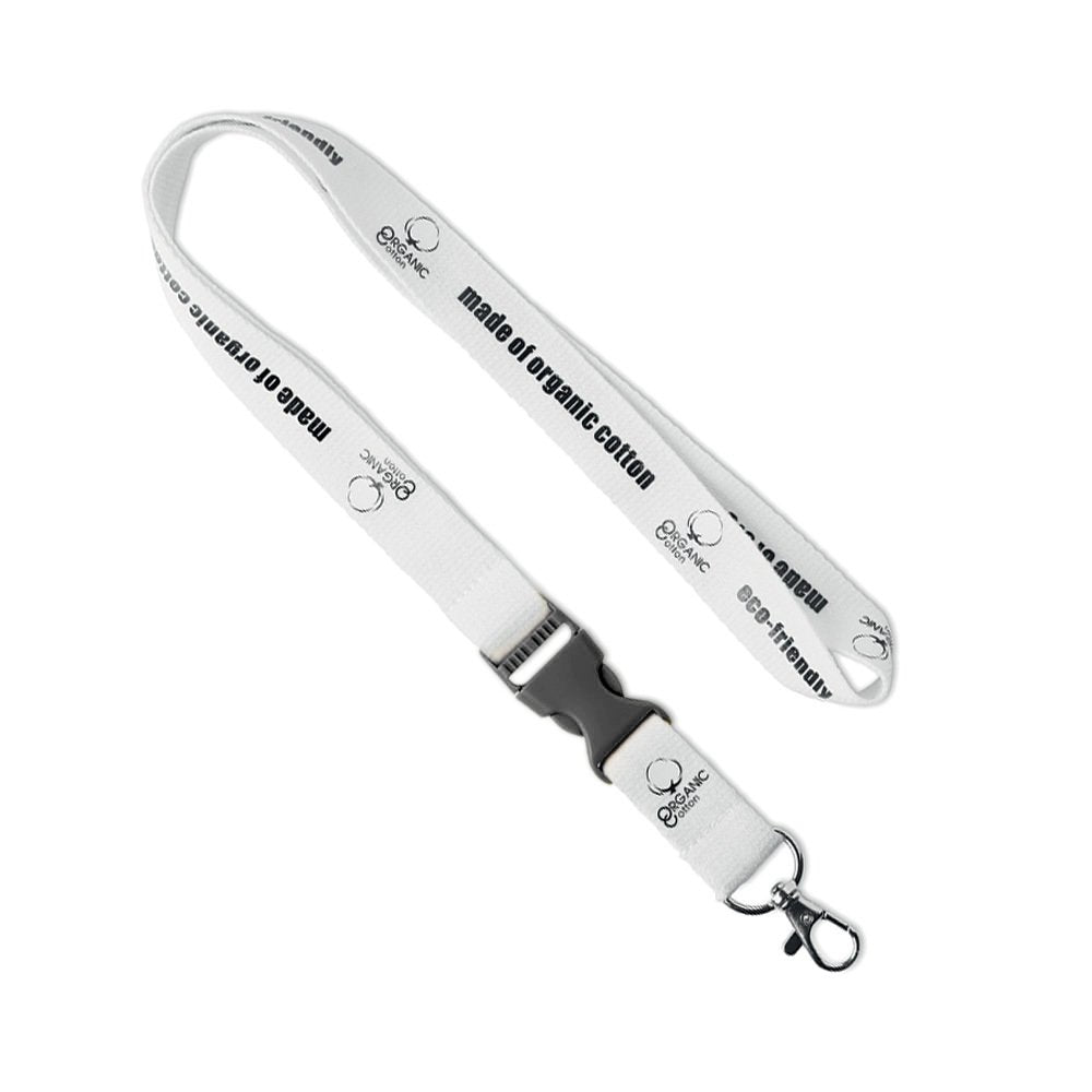 ML1037 - Detachable Organic Cotton screenprint lanyard.