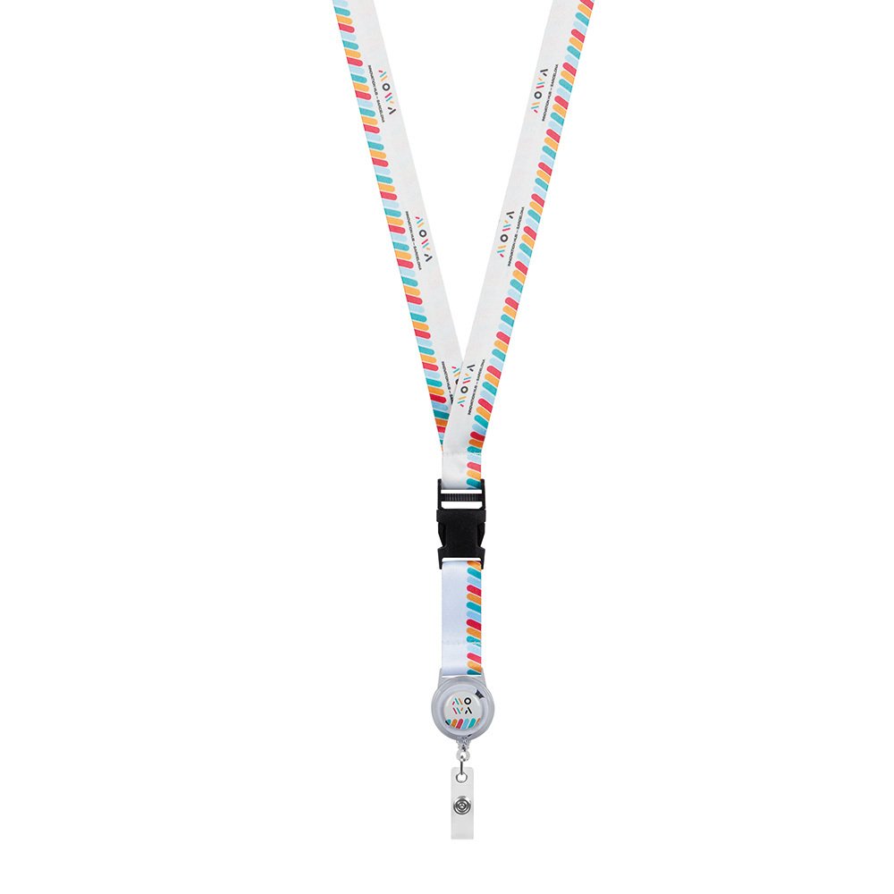 ML1264 - Detachable polyester sublimation badge reel lanyard.