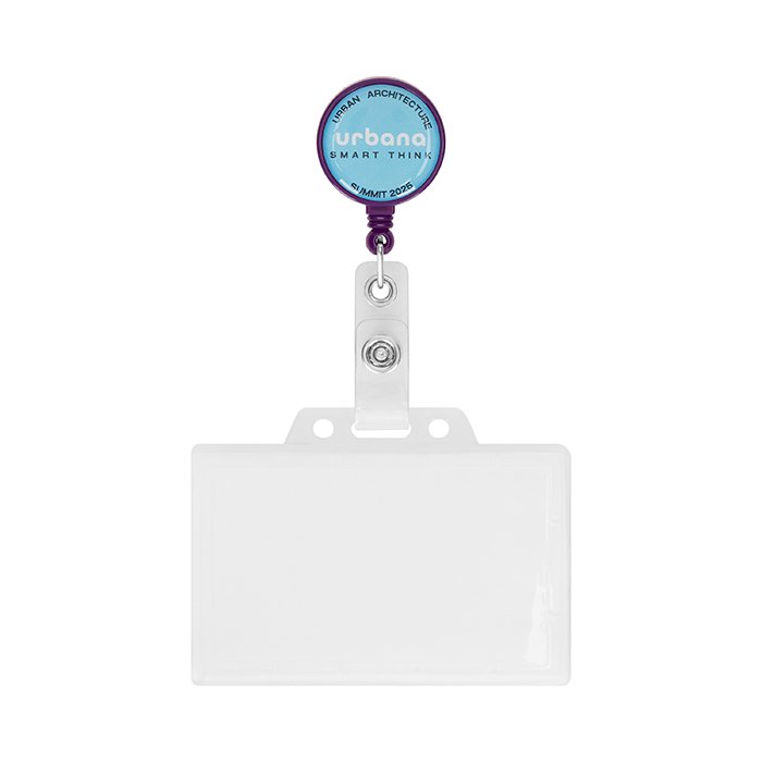 MLBR02 - Retractable badge reel in round shape with ⌀2.8cm logo logo.