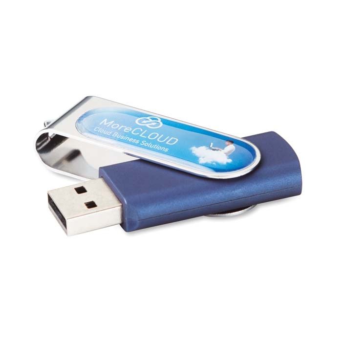 MO1104 - 2.0 or 3.0 USB flash drive with full colour doming. 1 to 64GB.