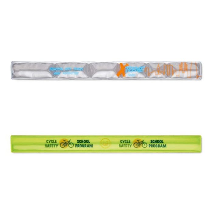 MO9885 - Reflective safety slap band with in silver or yellow reflective foil (CE EN17353)