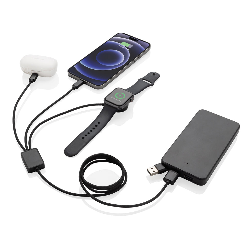 Terra RCS rPET 6-in-1 60W charging cable with watch charger