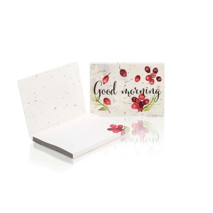 SNCS50 - Coffee paper soft cover with 50 printed recycled sticky notes