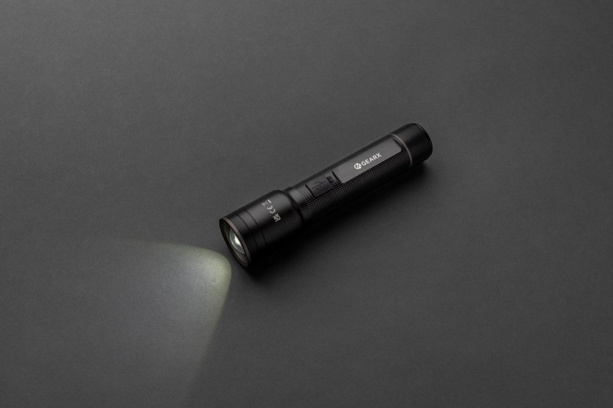 Rcs Recycled Aluminium Usb-Rechargeable Heavy Duty Torch