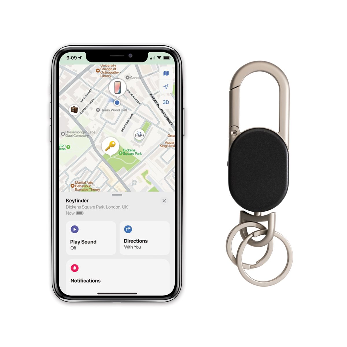 Keyfinder Keychain With Worldwide Locating And Usb C