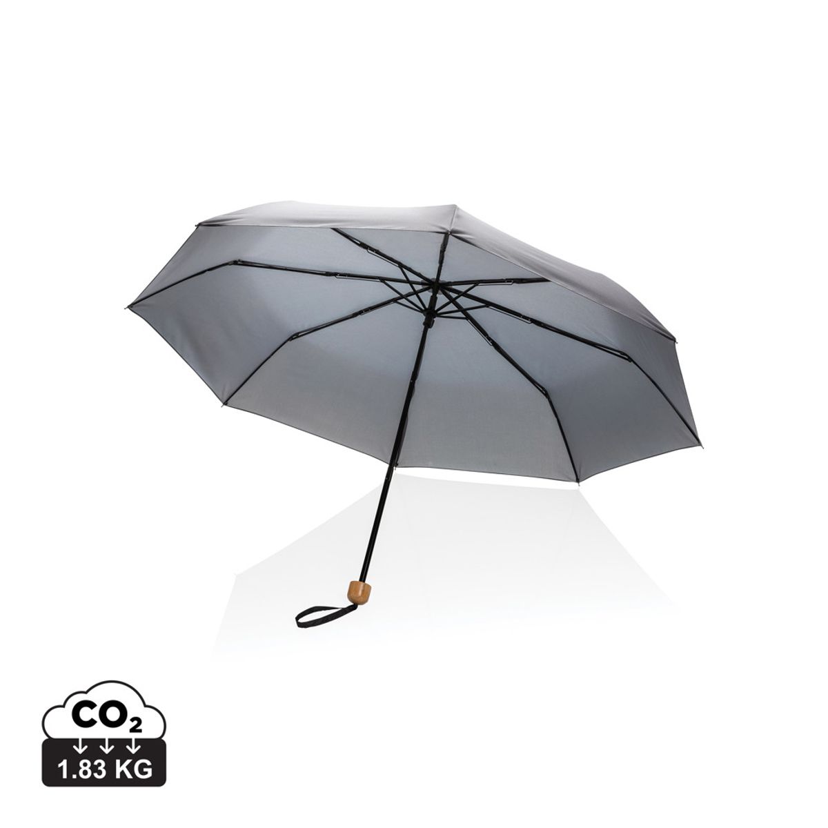 20.5" Impact Aware™ Rpet 190T Pongee Bamboo Mini Umbrella