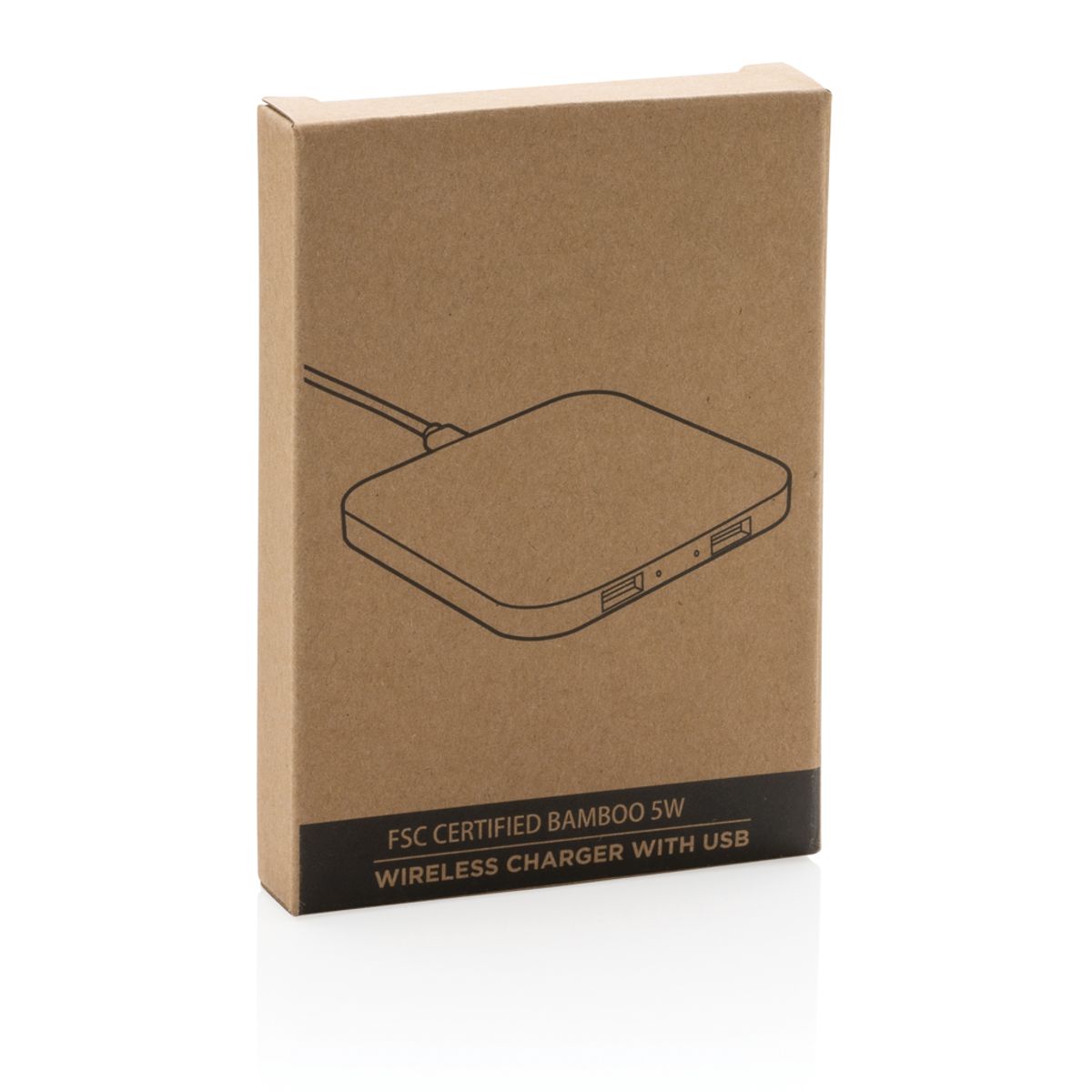 5 W bezvadu lādētājs no bambusa ar USB