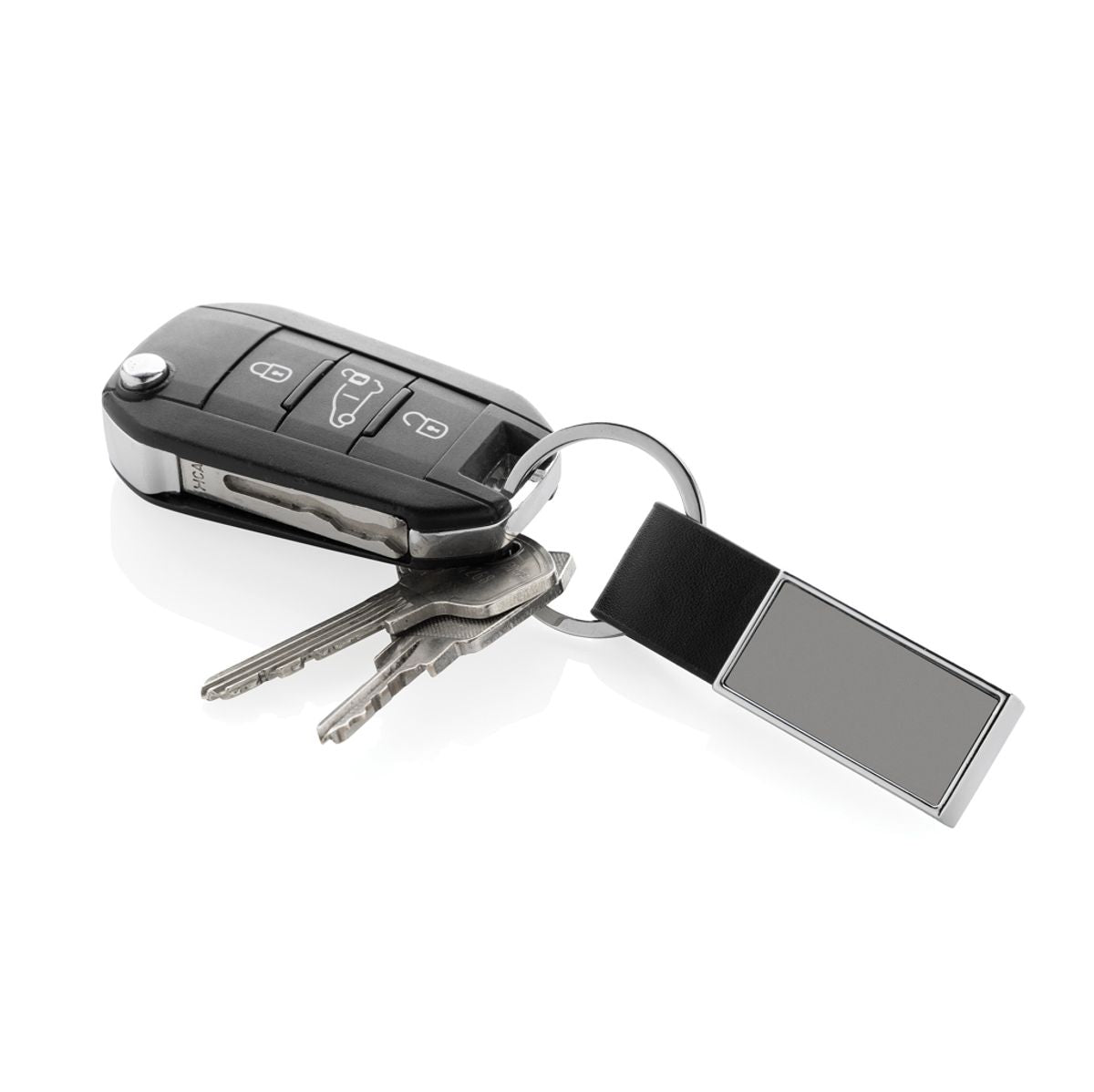 Luxury Pu Keychain Rcs Recycled Zinc Alloy