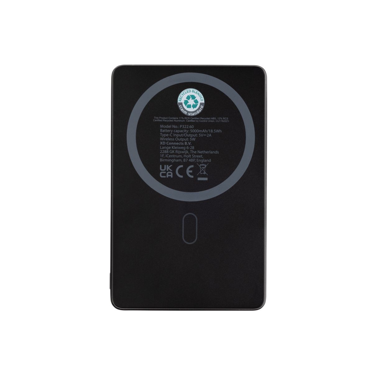 Orion Rcs Recycled Aluminium 5000 Mah 5W Magnetic Powerbank