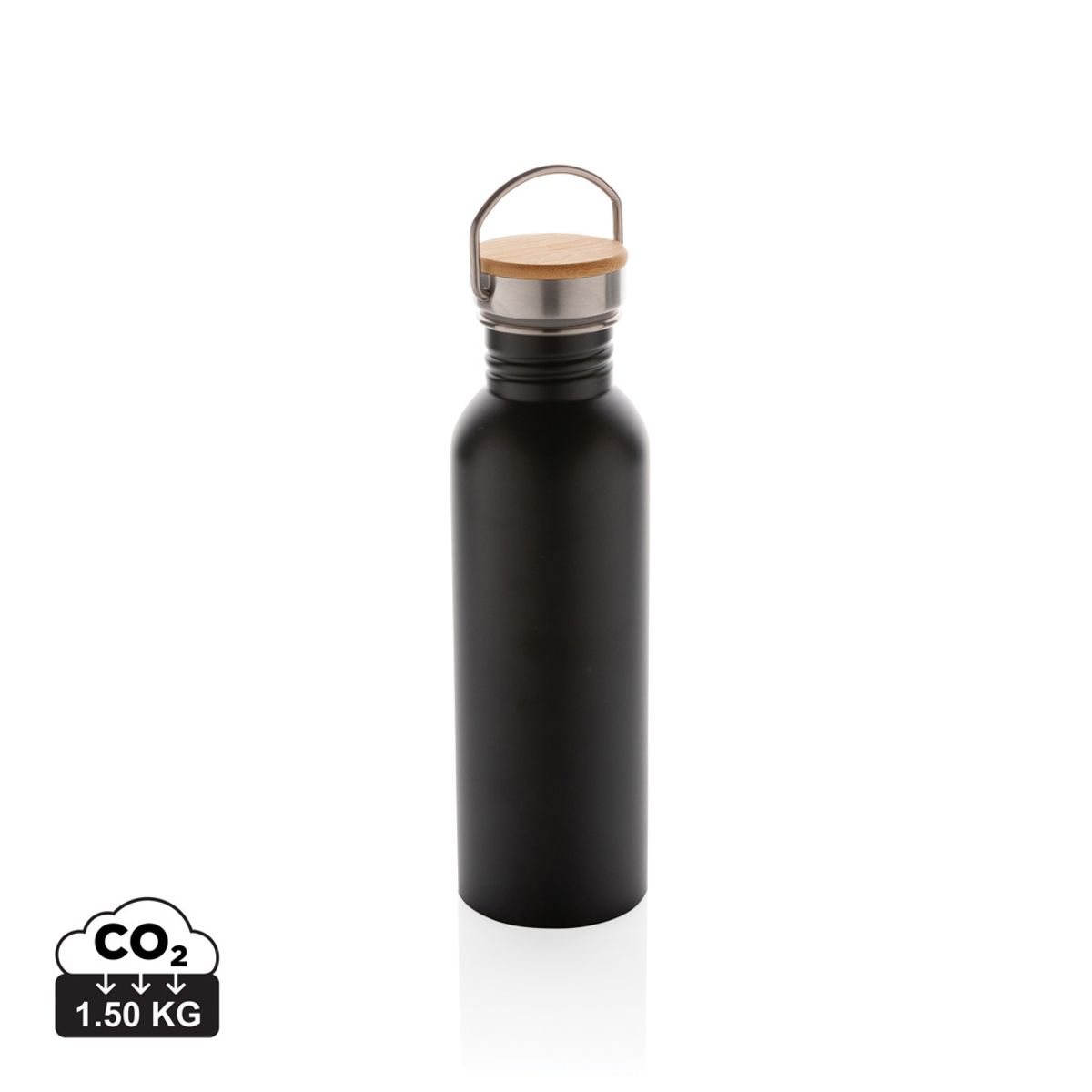 Modern Stainless Steel Bottle With Bamboo Lid