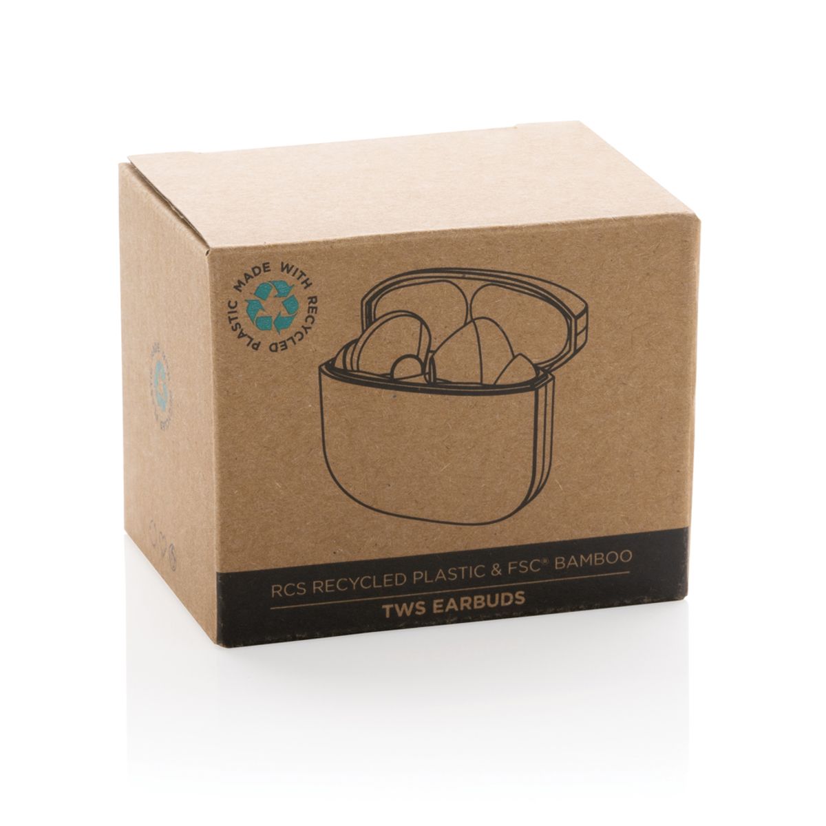 Bamboo Tws Earbuds With Rcs Recycled Plastic