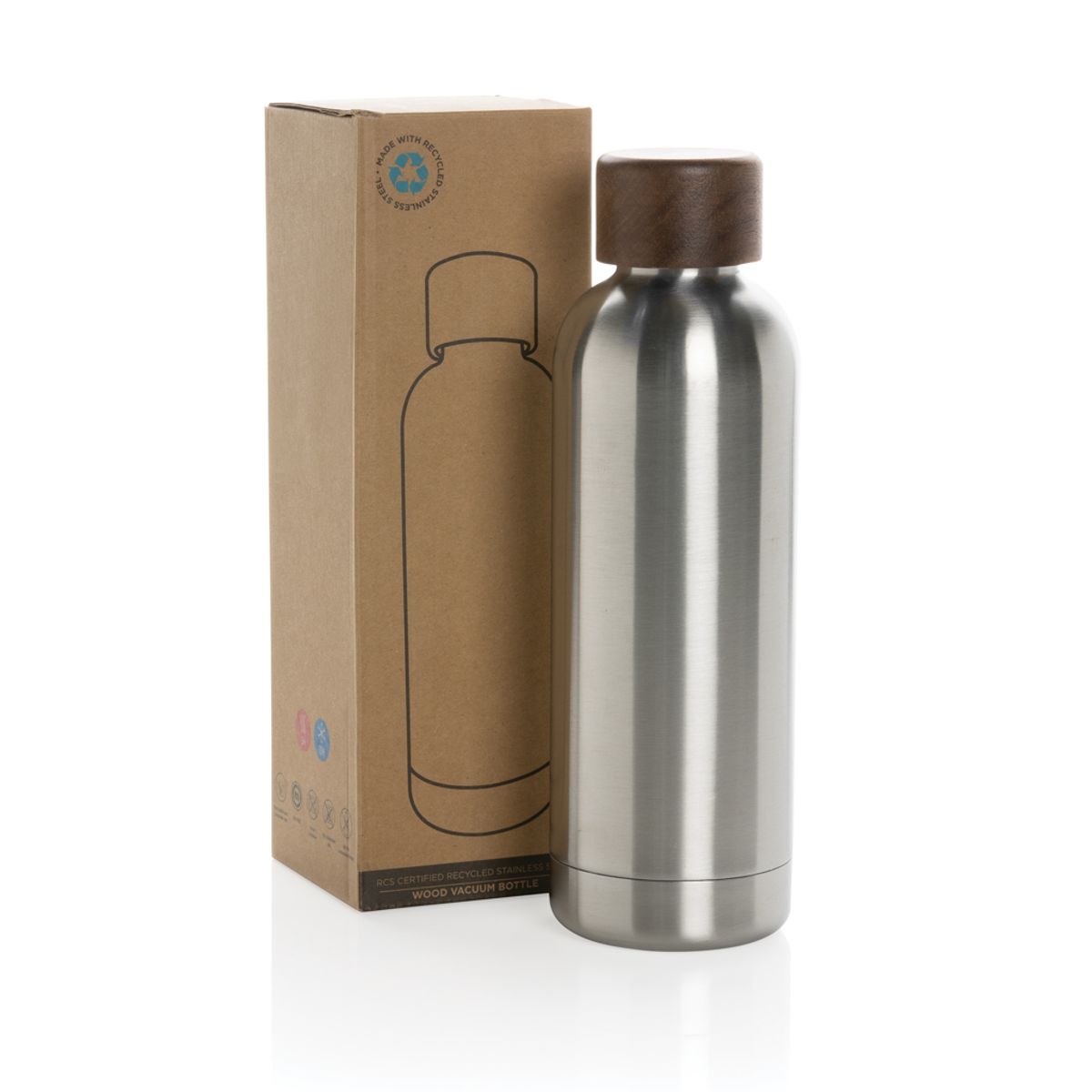 Wood Rcs Certified Recycled Stainless Steel Vacuum Bottle