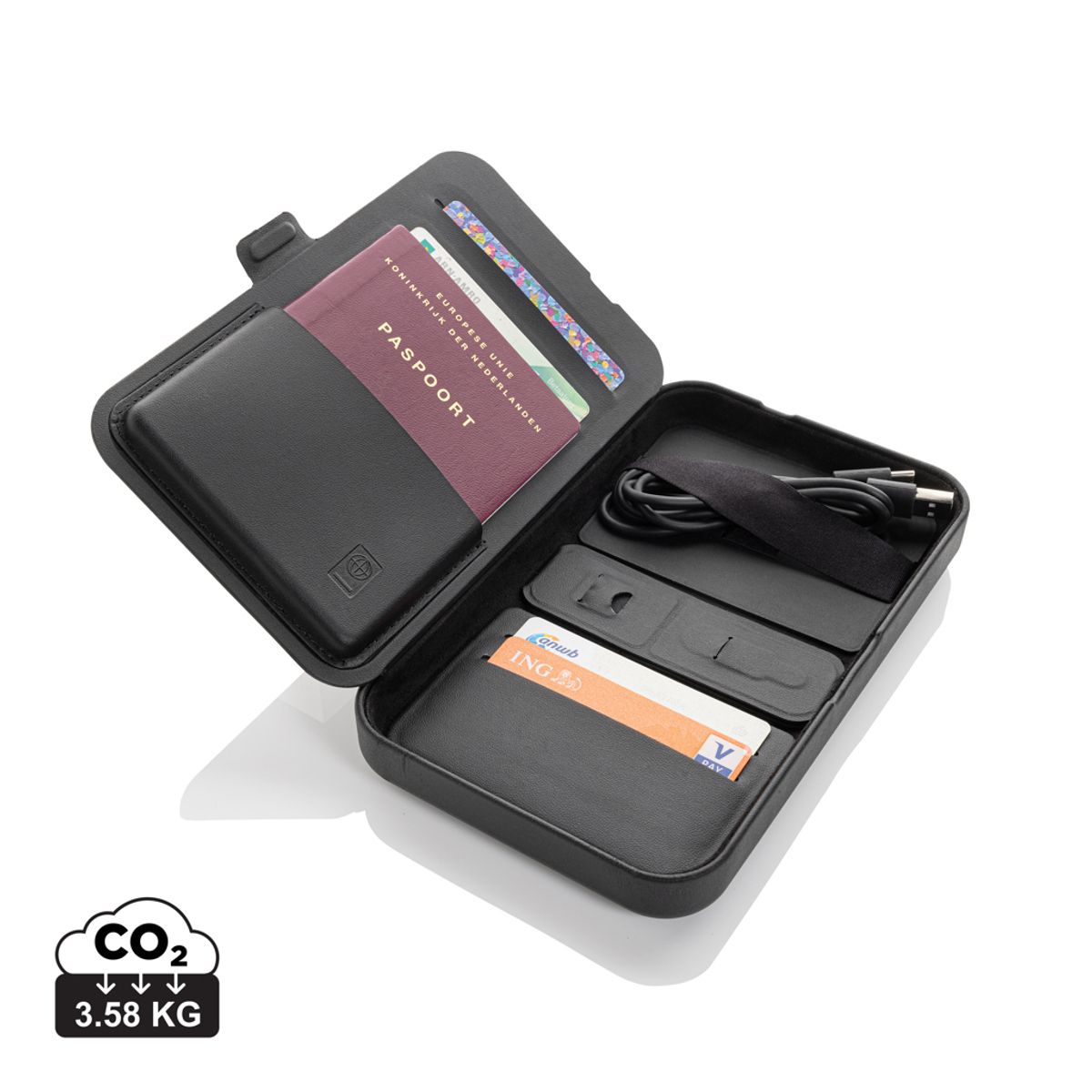 Swiss Peak Rcs Recycled Travel Case With 3 In 1 Charger