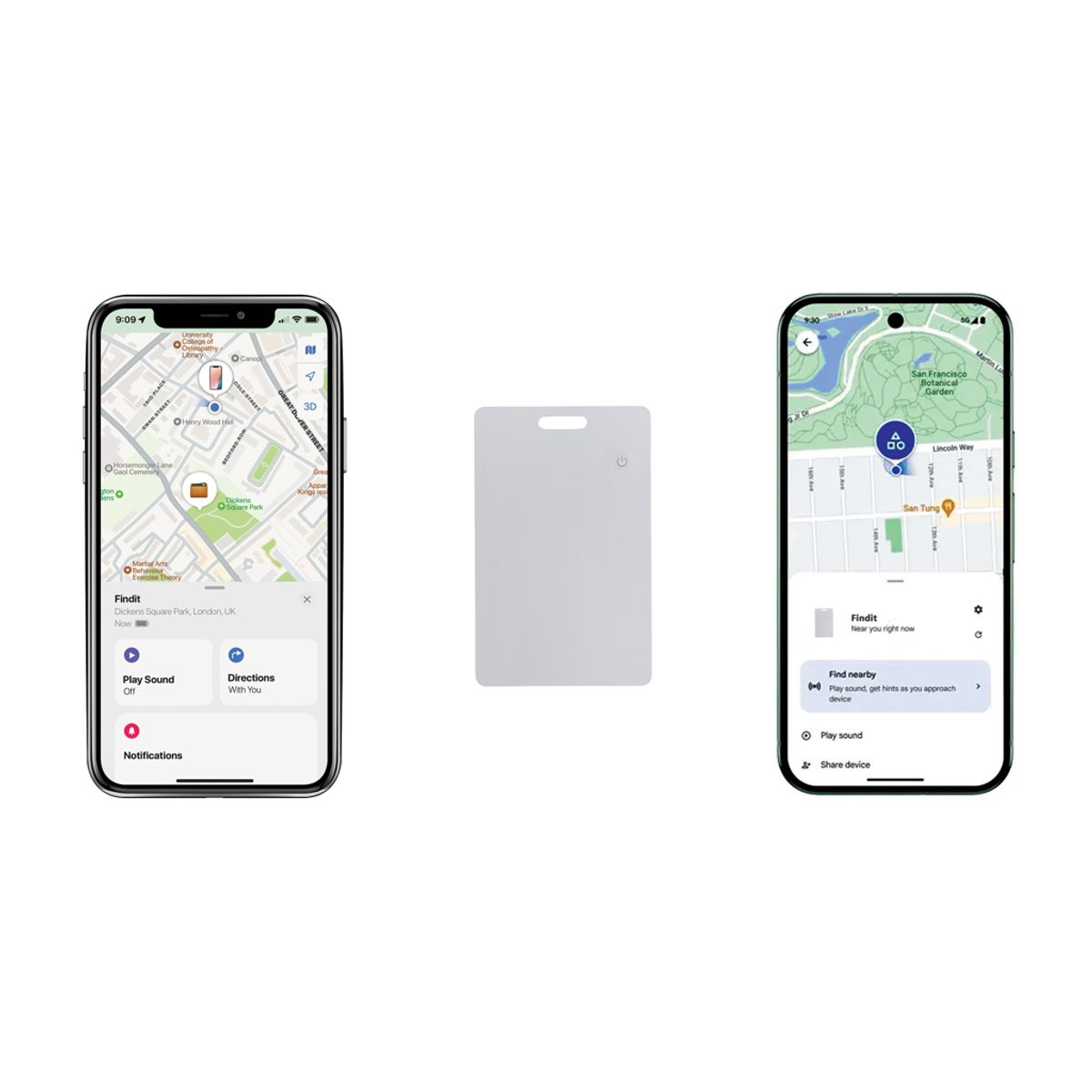 Findit Dual Rcs Rplastic Ultra-Thin Finder Card Rechargeable