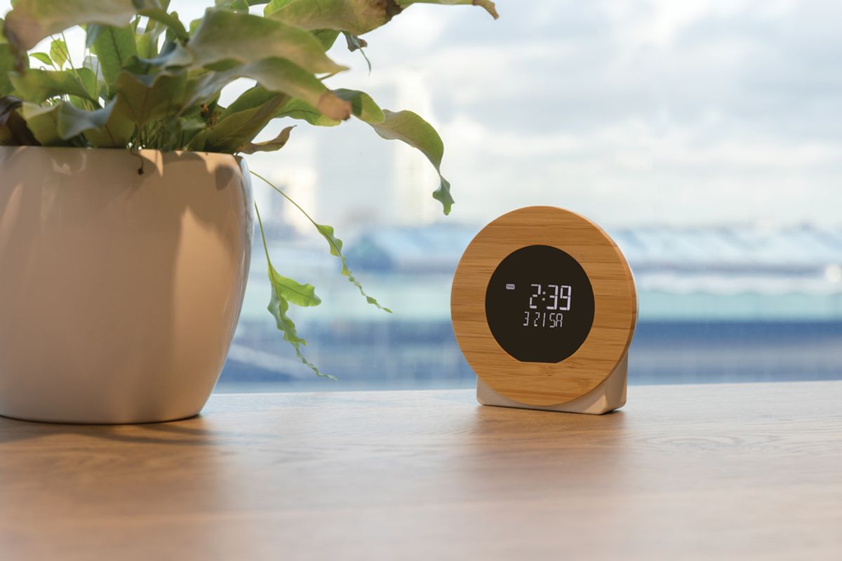 Utah Rcs Rplastic And Bamboo Lcd Desk Clock