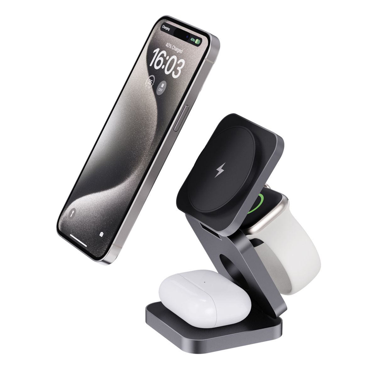 Terra Rcs Recycled Aluminium Foldable 3 In 1 15W Charger