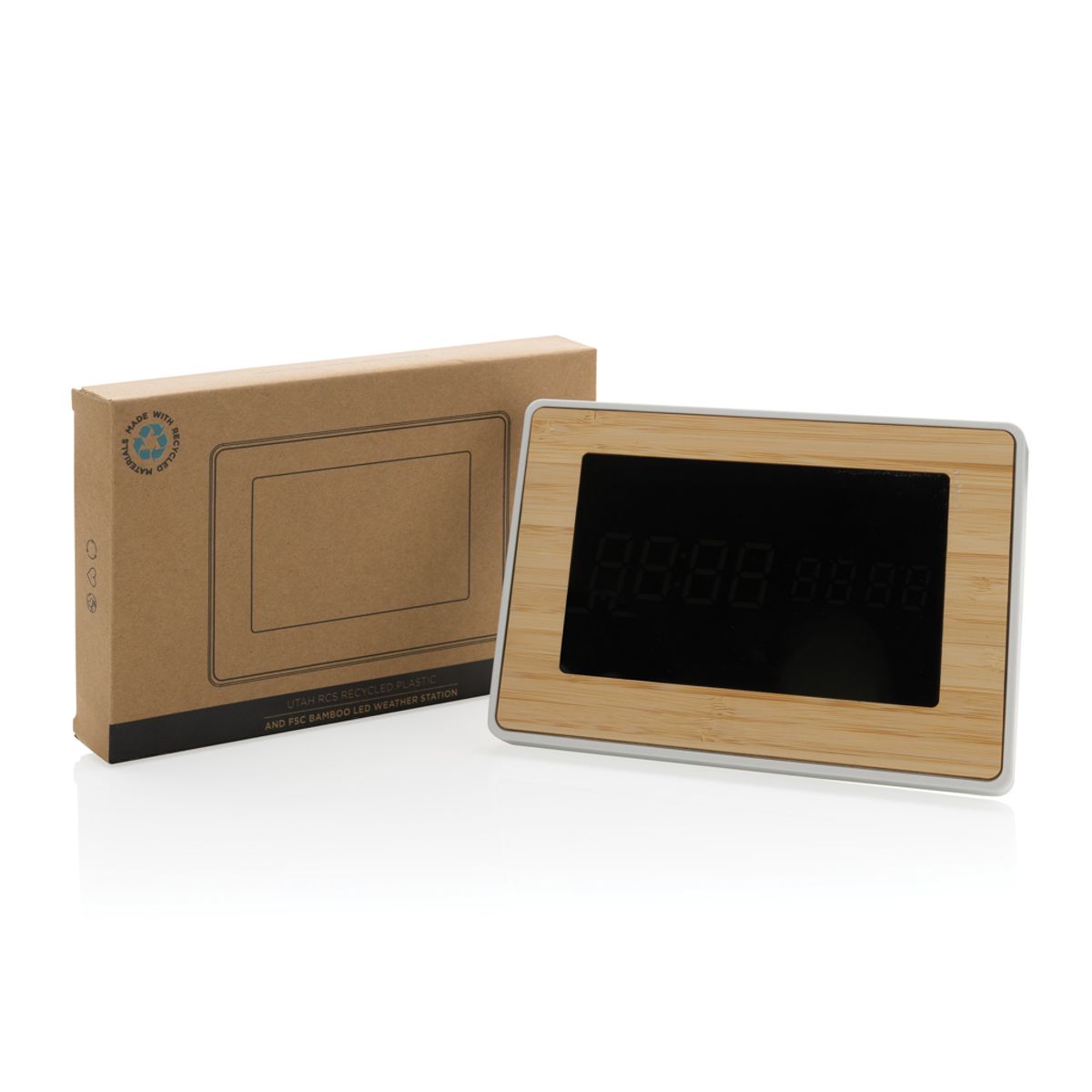 Utah Rcs Recycled Plastic And Bamboo Led Clock