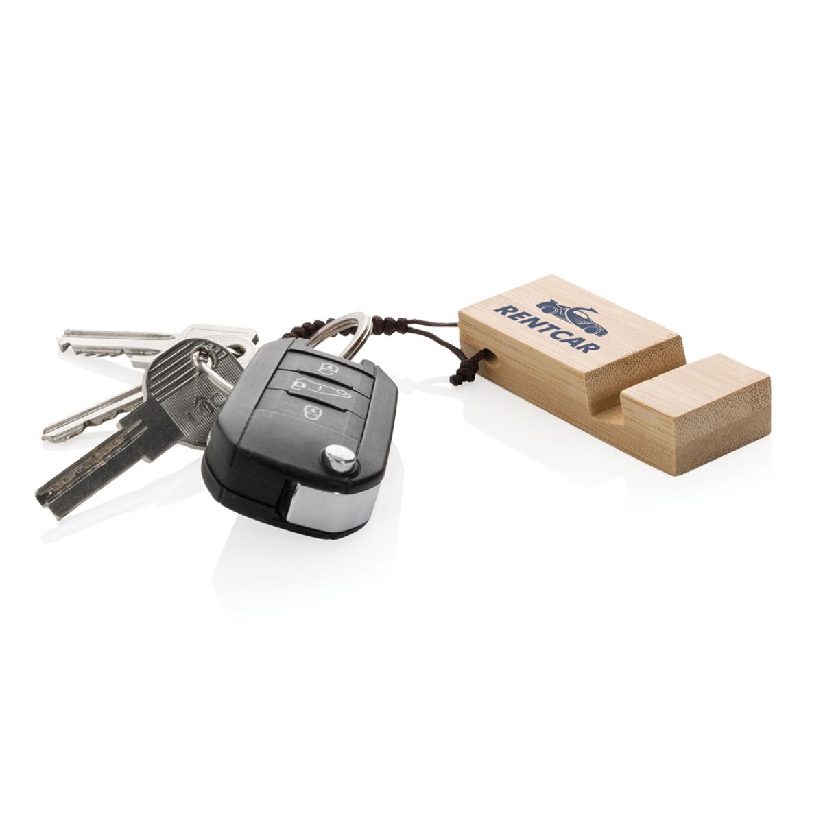 Standkey Bamboo Keychain Phone Stand