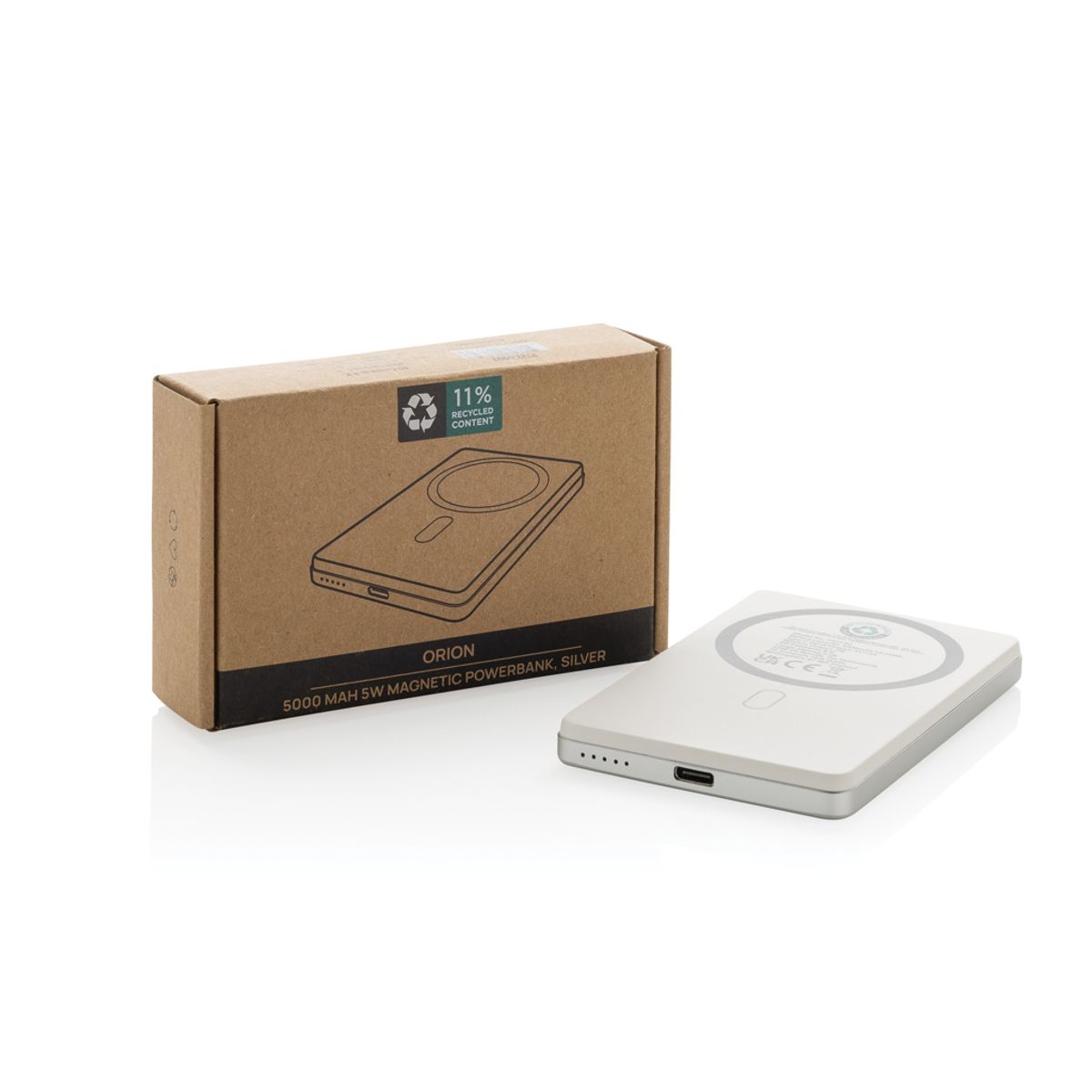 Orion Rcs Recycled Aluminium 5000 Mah 5W Magnetic Powerbank