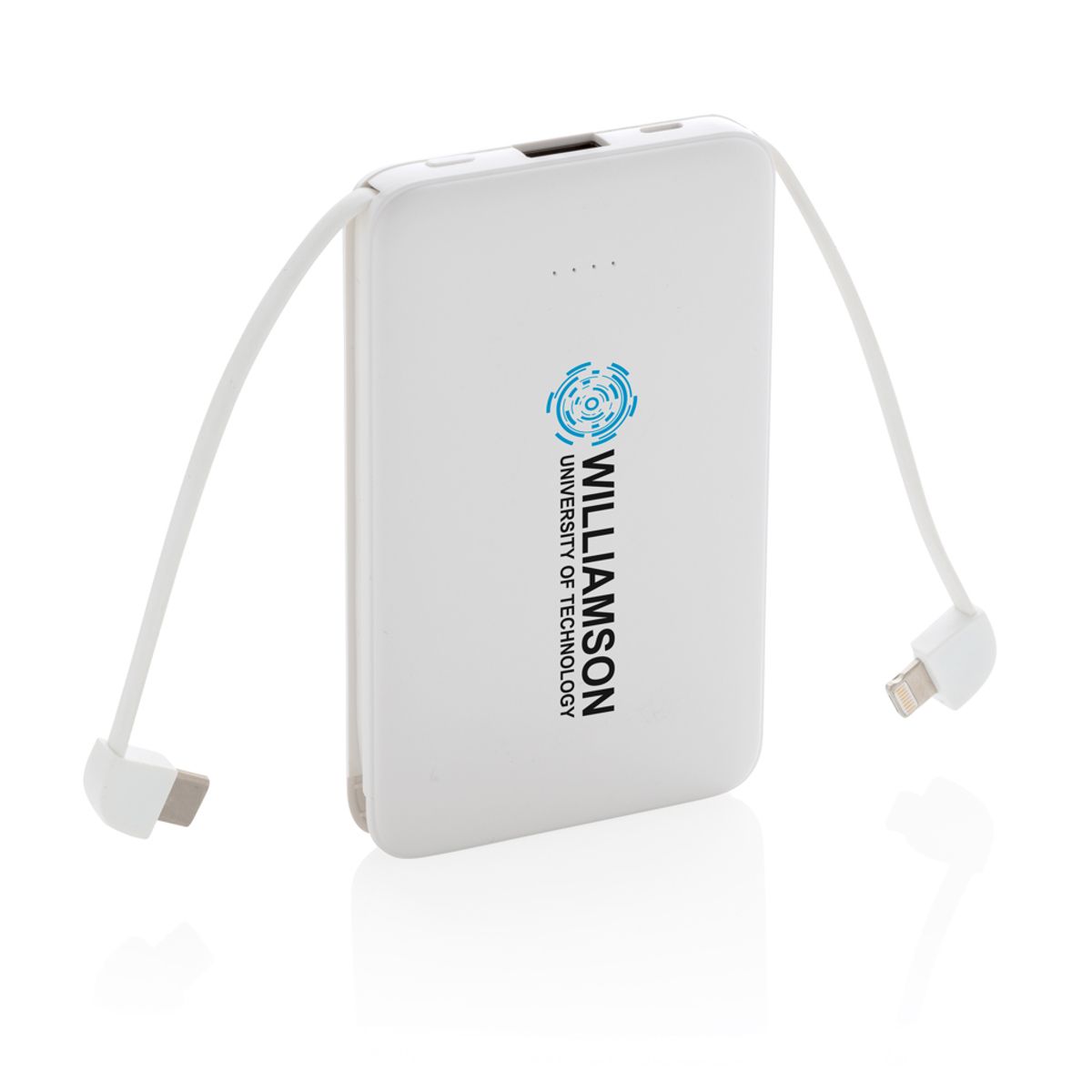 5.000 Mah Pocket Powerbank With Integrated Cables