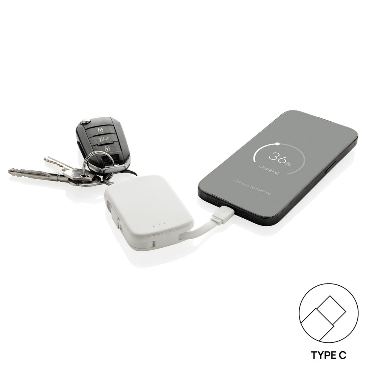 Nexo Rcs Keychain 2000 Mah Powerbank With Integrated Cables