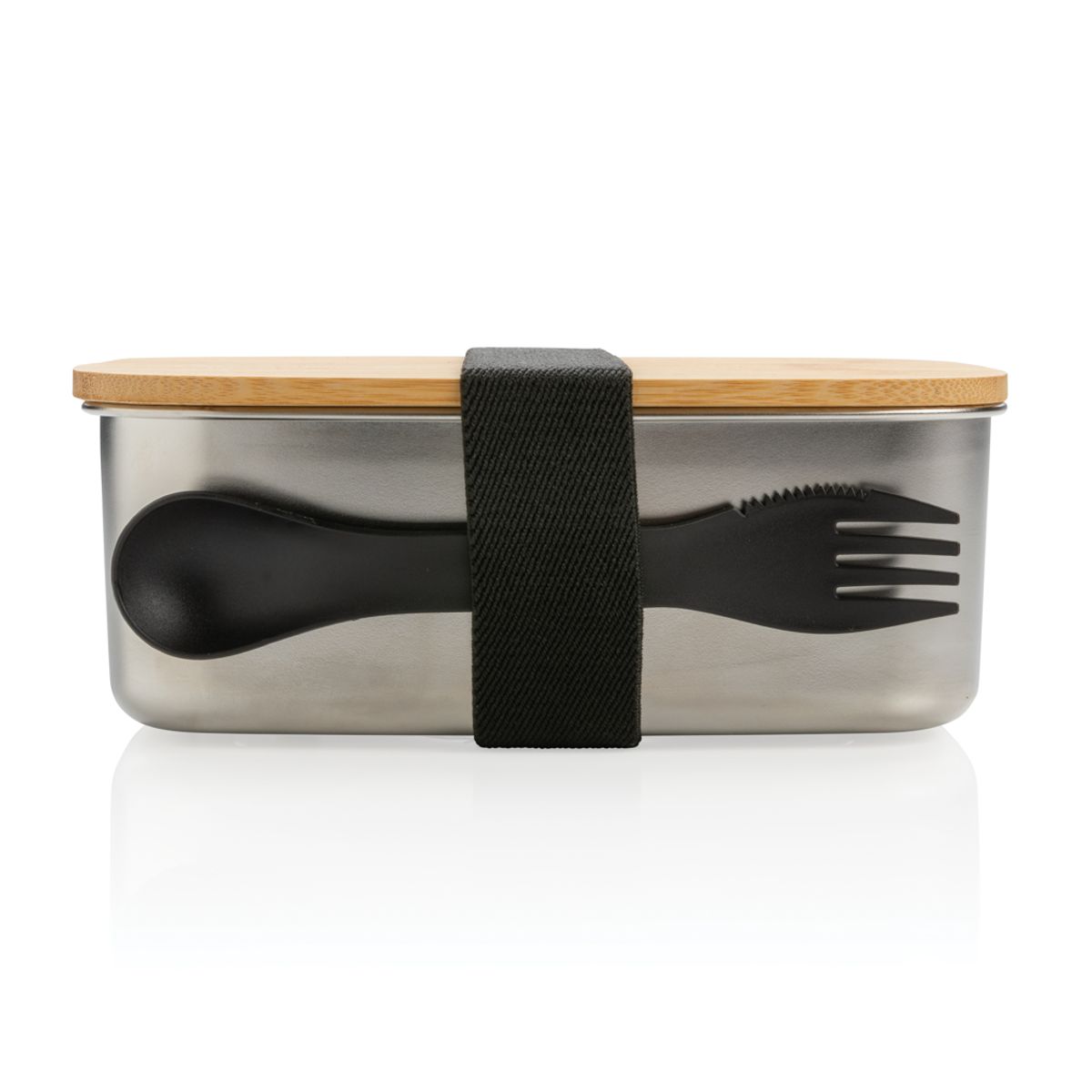 Stainless Steel Lunchbox With Bamboo Lid And Spork