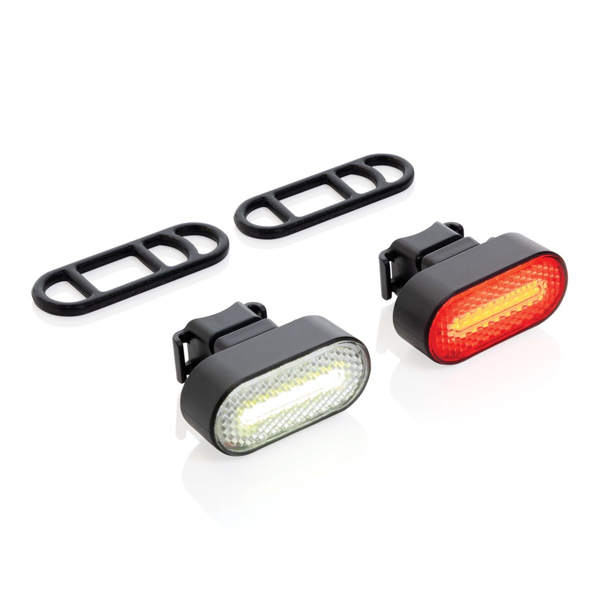 Lumino Rcs Recycled Plastic Usb Re-Chargeable Bike Light Set