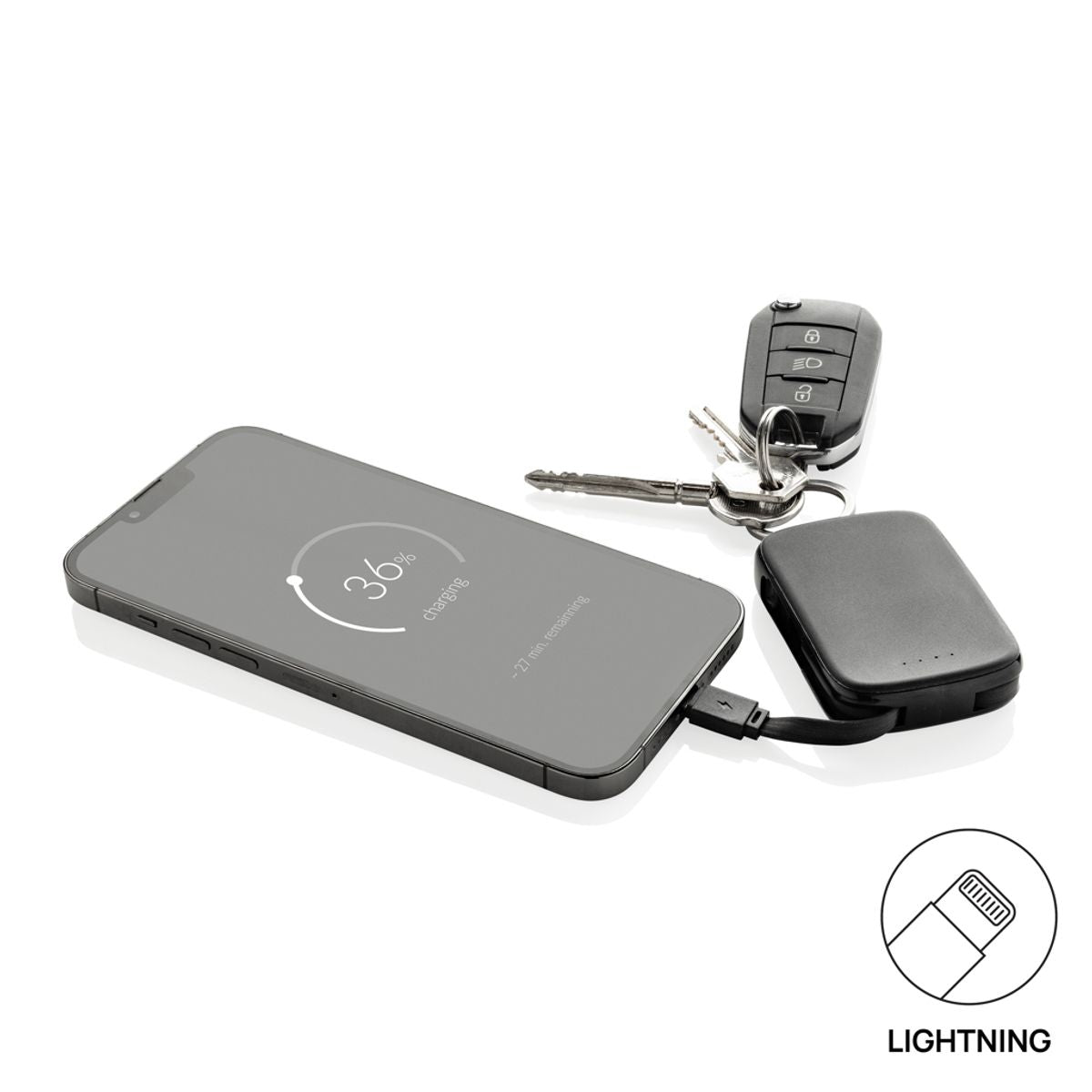 Nexo Rcs Keychain 2000 Mah Powerbank With Integrated Cables