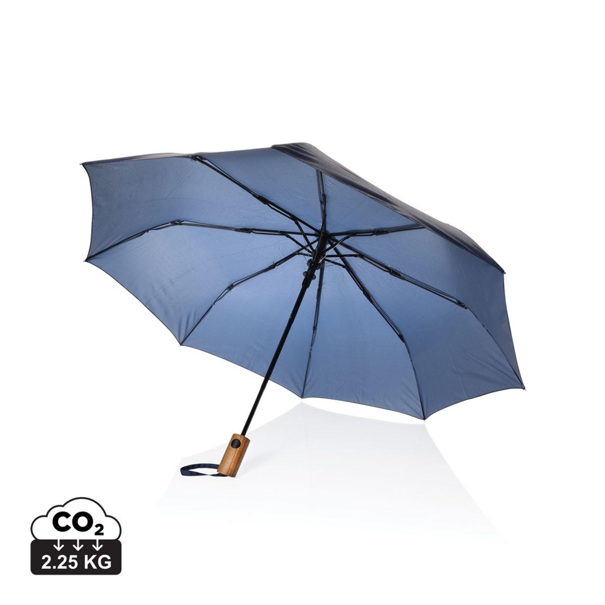 Kaycey 21" Aware™ Rpet Acacia Wood Mini Auto Open Umbrella