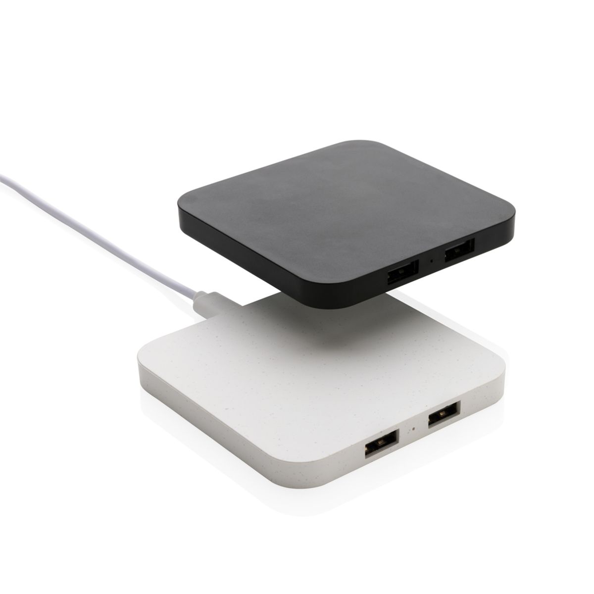Rcs Recycled Plastic 10W Wireless Charger With Usb Ports