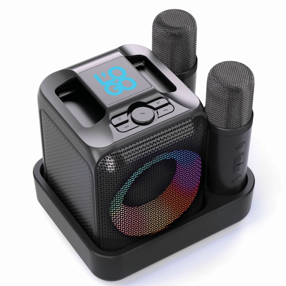 Singvibe Rcs karaoke komplekts no pārstrādāta plastmasa ar diviem mikrofoniem