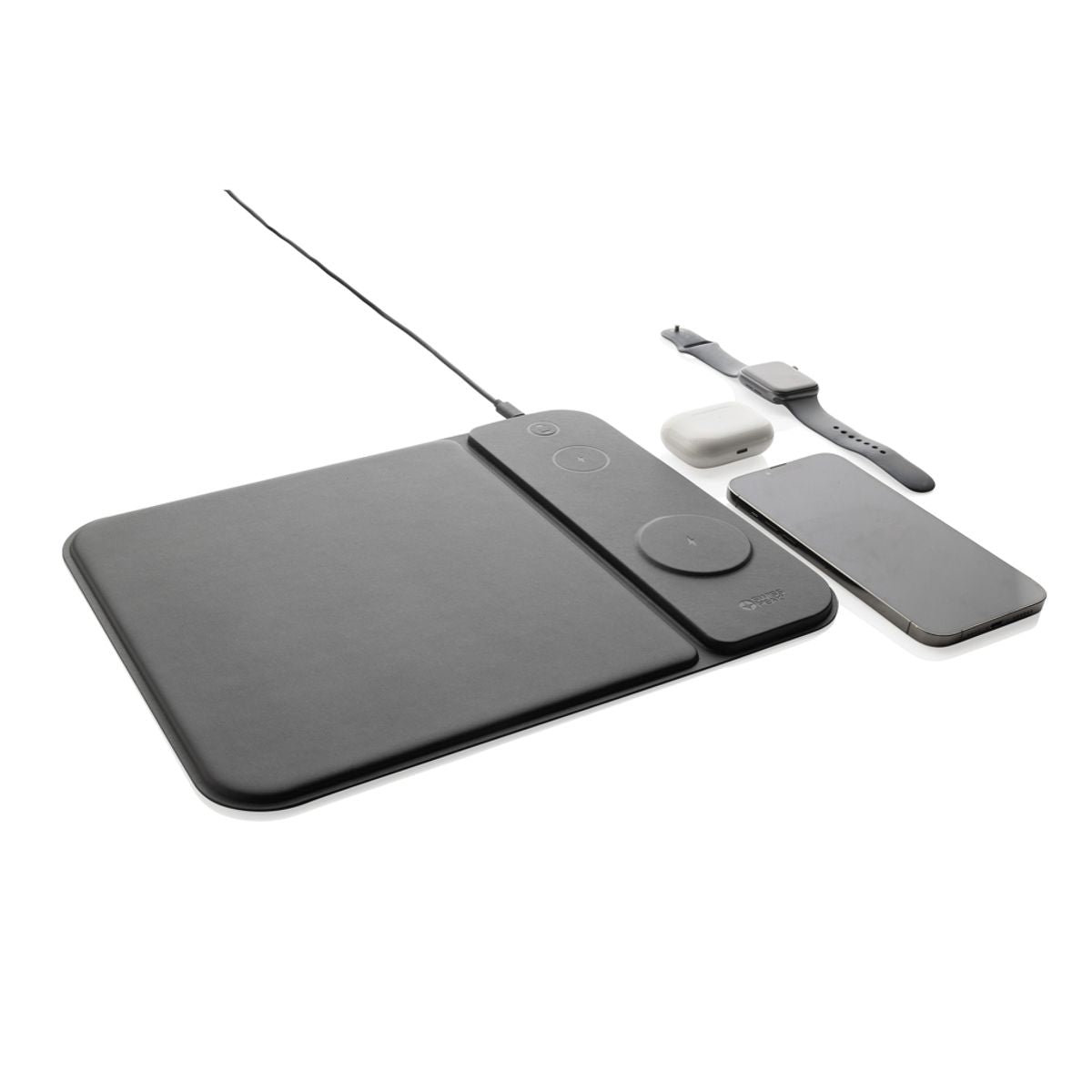 Swiss Peak Rcs pārstrādāta PU 15 W 3-in-1 uzlādējama peles paklājs