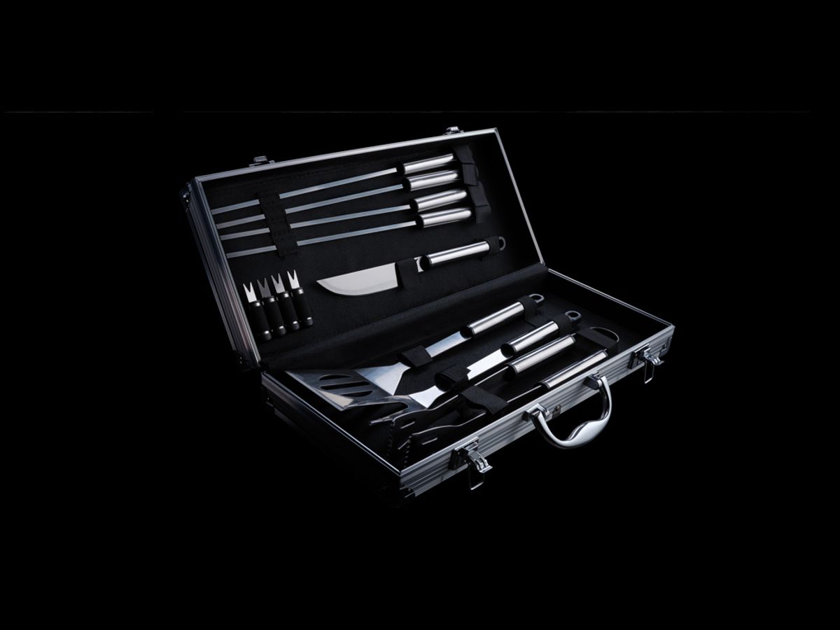 12 Pcs Barbecue Set In Aluminium Box