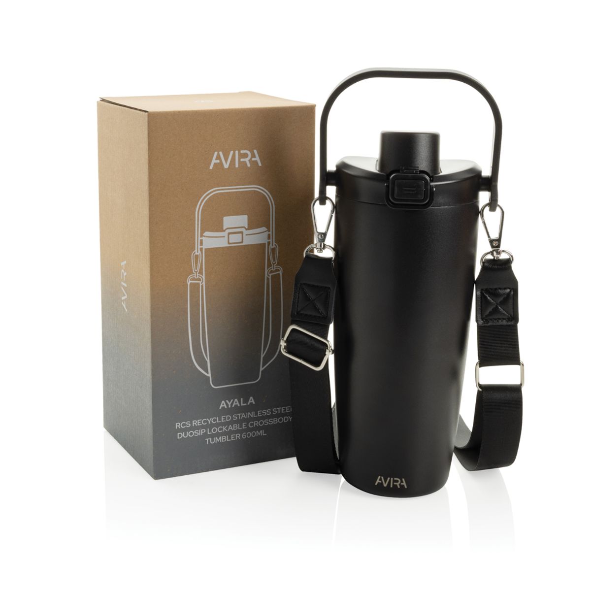Avira Ayala Rcs Re-Steel Duosip Lockable Crossbody Tumbler