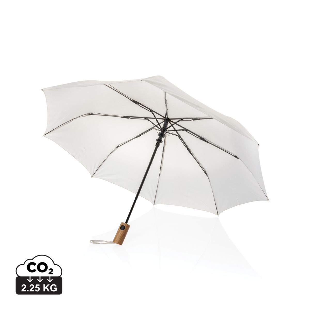 Kaycey 21" Aware™ Rpet Acacia Wood Mini Auto Open Umbrella