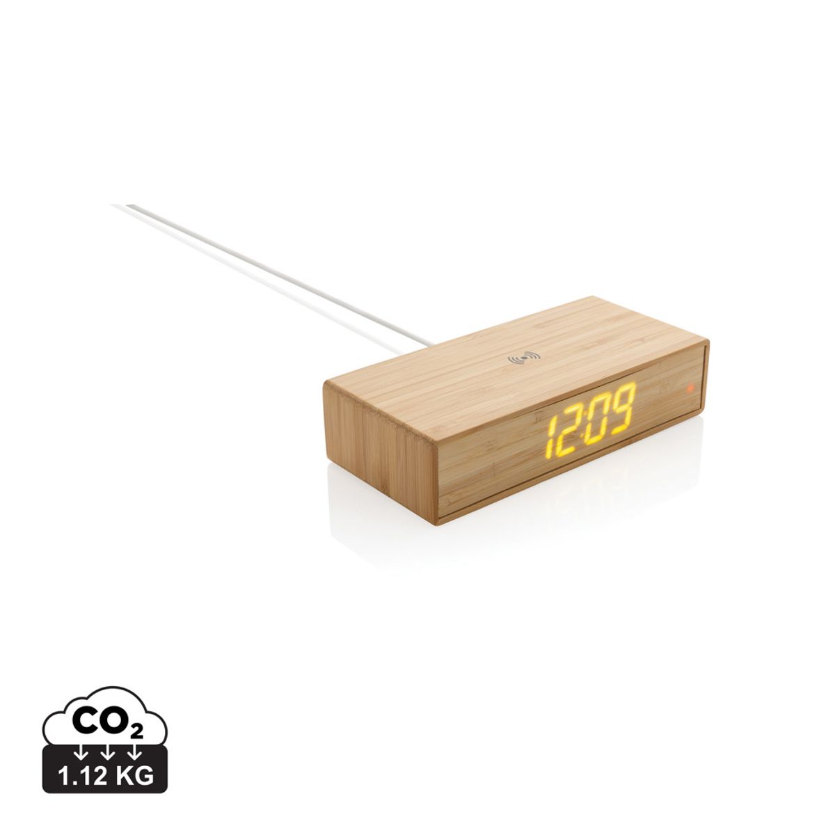 Bamboo Alarm Clock With 5W Wireless Charger