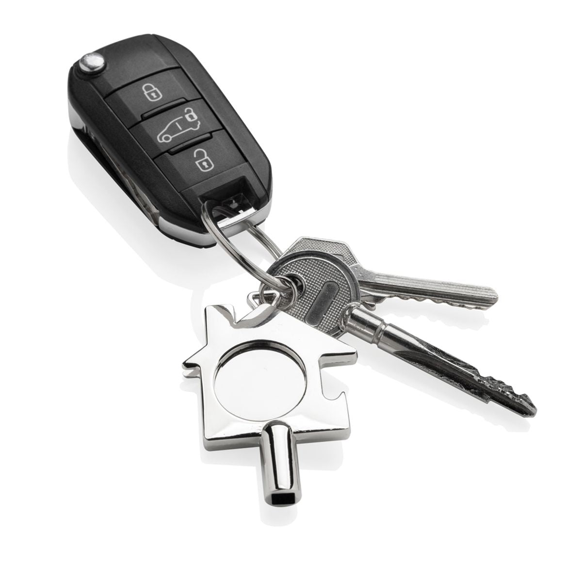 Rcs Recycled Zinc Alloy 3 In 1 Keychain
