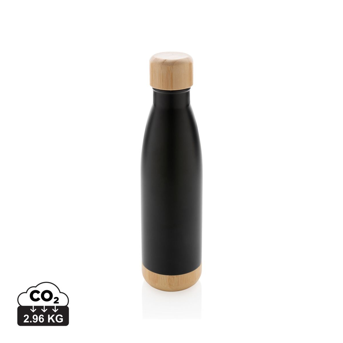 Vacuum Stainless Steel Bottle With Bamboo Lid And Bottom