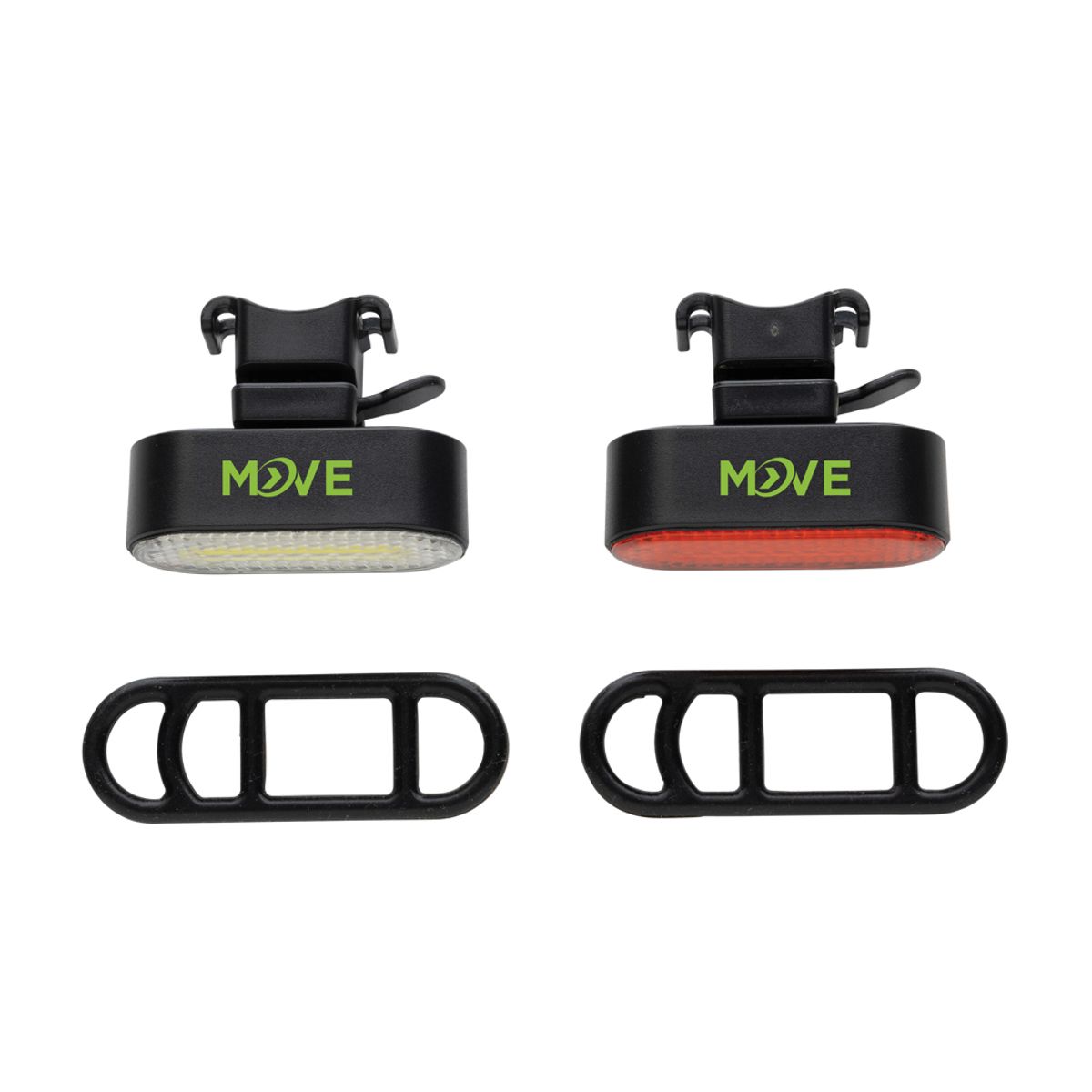 Lumino Rcs Recycled Plastic Usb Re-Chargeable Bike Light Set