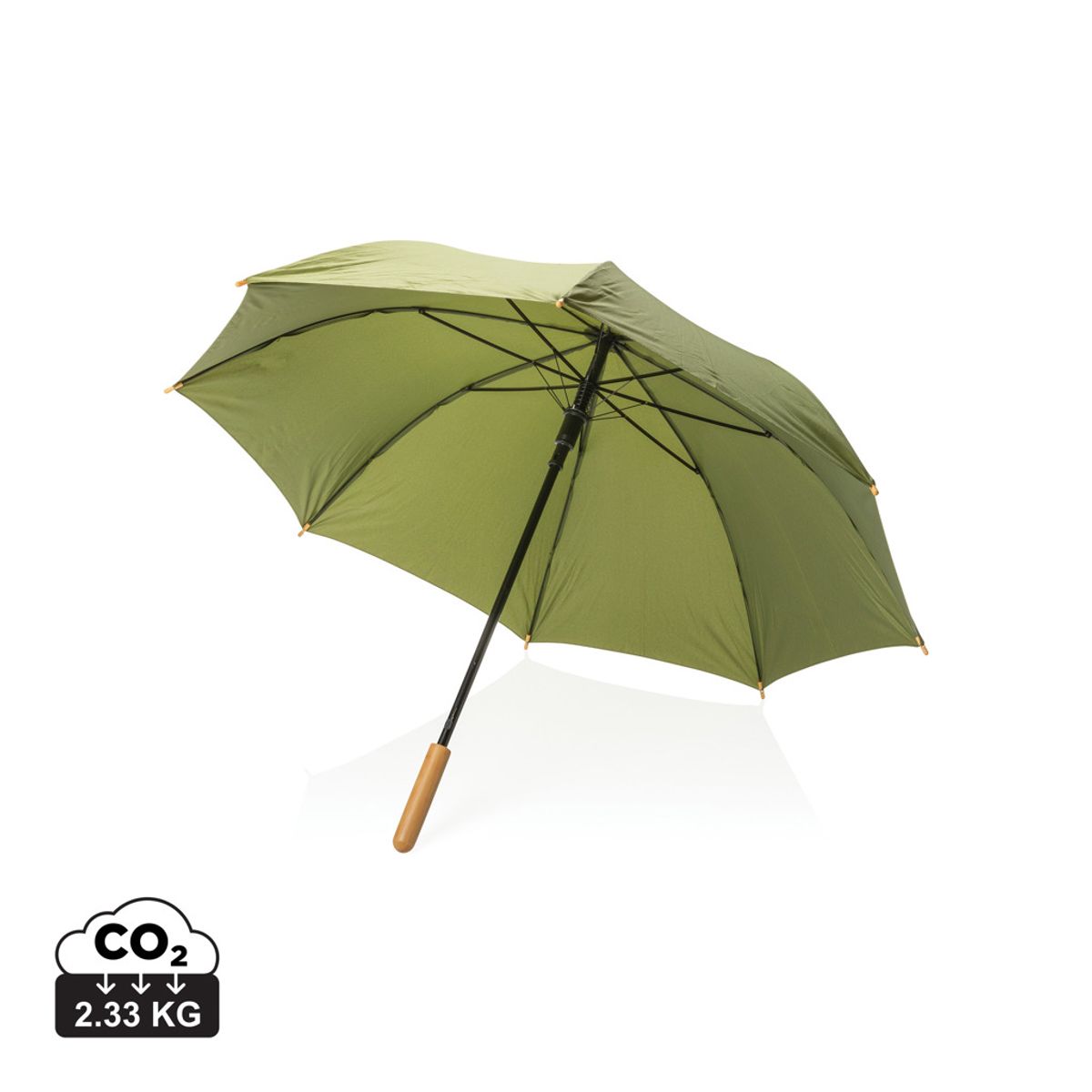 23" Impact Aware™ Rpet 190T Auto Open Bamboo Umbrella
